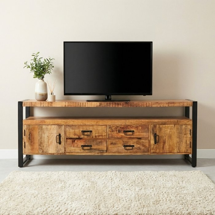 Mangohout tv meubel 190 cm breed.