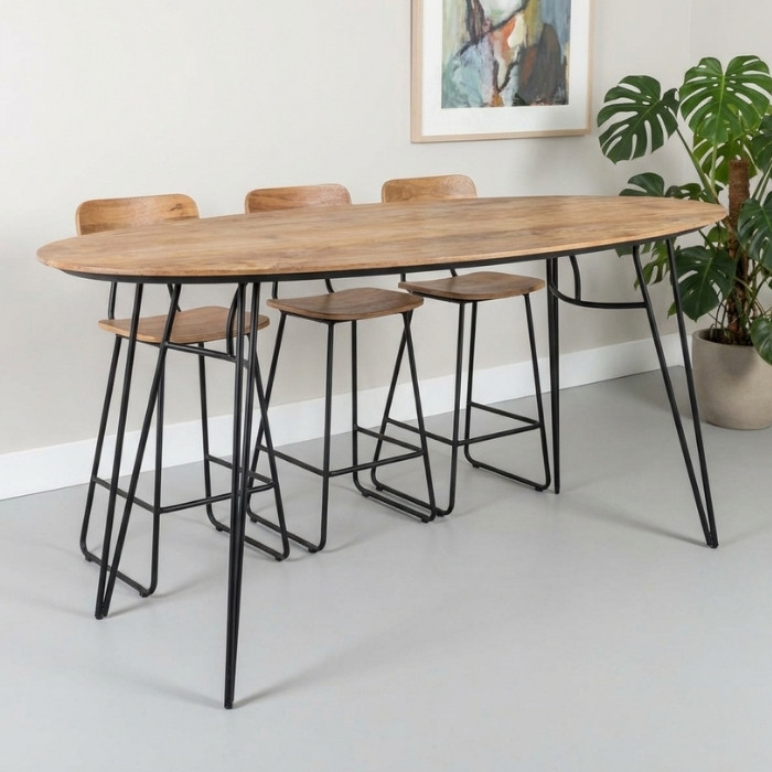 Mangohouten bartafel industrieel.