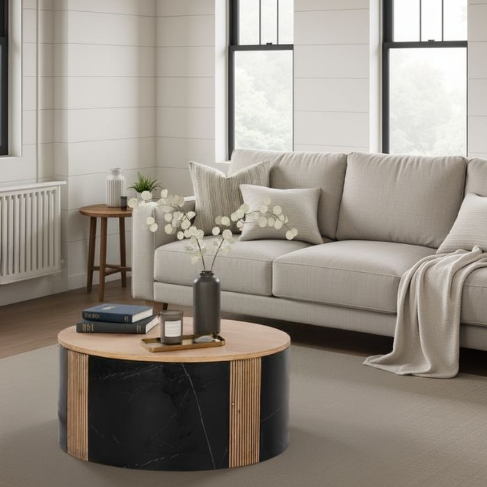 Salontafel eiken rond.