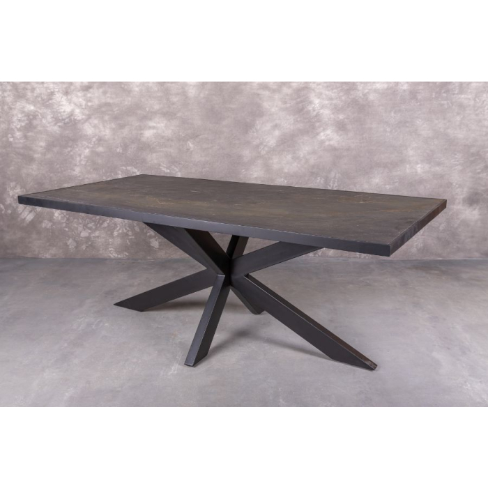 Eettafel natuursteen zwart 240cm langwerpig