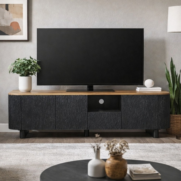 Tv meubel zwart met afgeronde hoeken