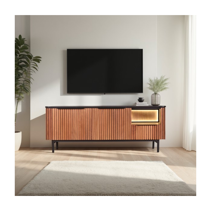 Tv meubel met verlichting 145 cm breed.