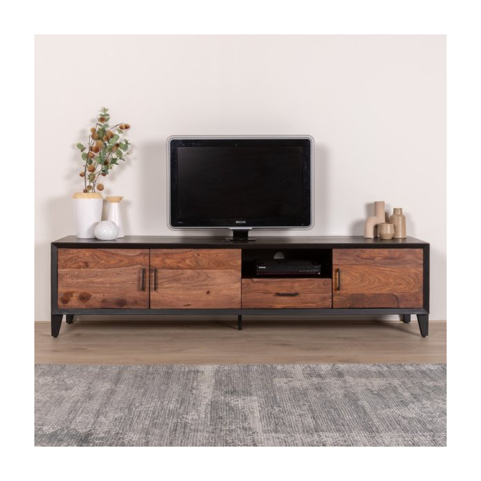 Donkerhouten tv meubel.