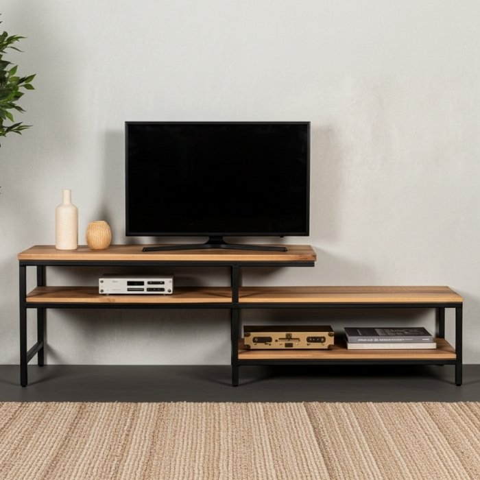 Goedkoop tv meubel gemaakt van mangohout.