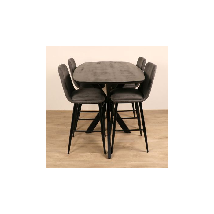 Zwarte bartafel 160*90cm. Industrieel Mangohout