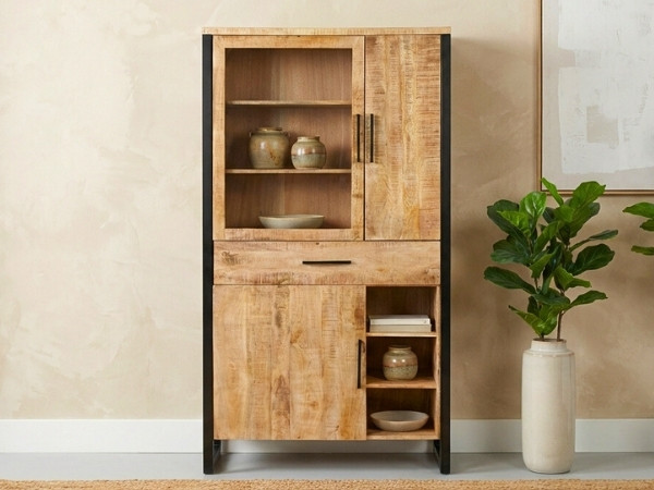 Vitrinekasten van mangohout